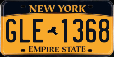NY license plate GLE1368