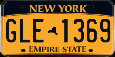 NY license plate GLE1369