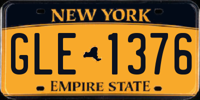 NY license plate GLE1376