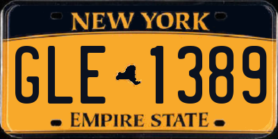 NY license plate GLE1389