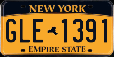 NY license plate GLE1391