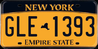 NY license plate GLE1393