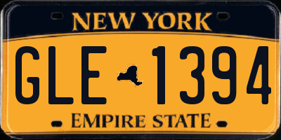 NY license plate GLE1394