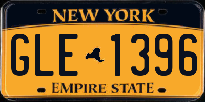 NY license plate GLE1396