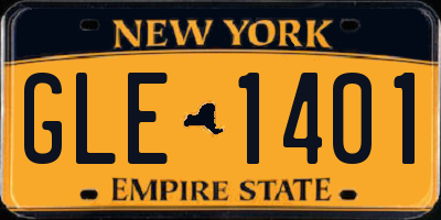 NY license plate GLE1401