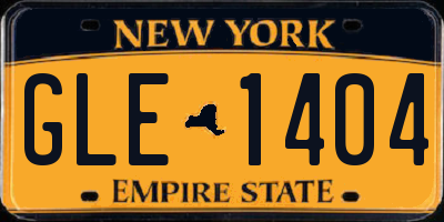 NY license plate GLE1404