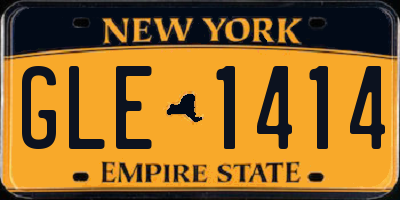NY license plate GLE1414