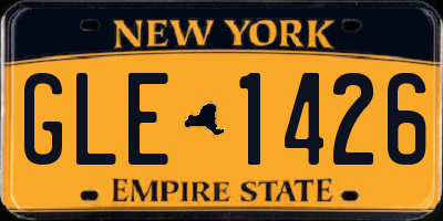 NY license plate GLE1426