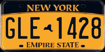 NY license plate GLE1428