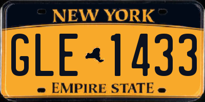 NY license plate GLE1433