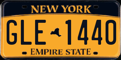 NY license plate GLE1440