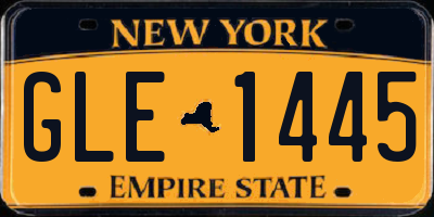 NY license plate GLE1445