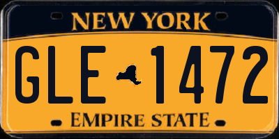NY license plate GLE1472