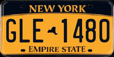 NY license plate GLE1480