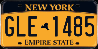 NY license plate GLE1485