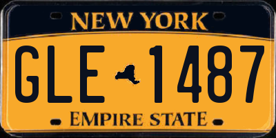 NY license plate GLE1487