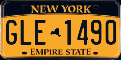NY license plate GLE1490