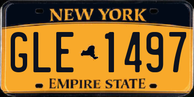 NY license plate GLE1497