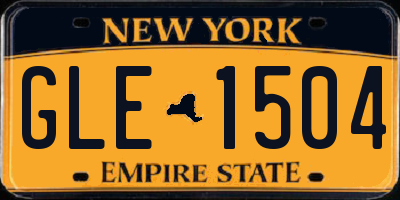 NY license plate GLE1504