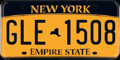 NY license plate GLE1508