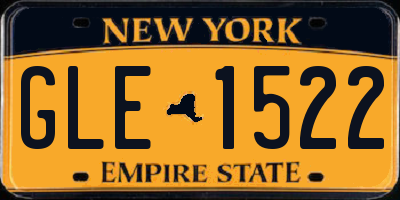 NY license plate GLE1522