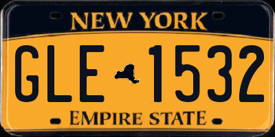 NY license plate GLE1532