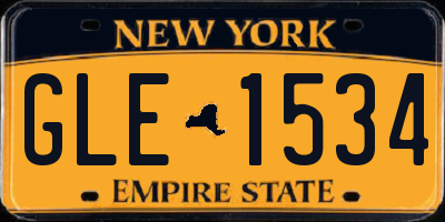 NY license plate GLE1534