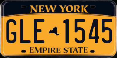 NY license plate GLE1545