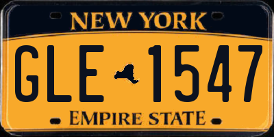 NY license plate GLE1547