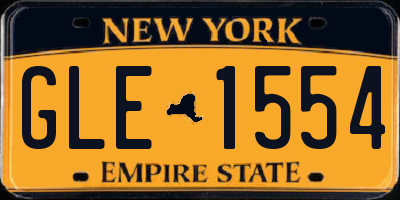 NY license plate GLE1554