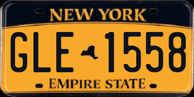 NY license plate GLE1558