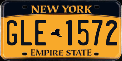 NY license plate GLE1572