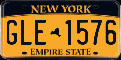 NY license plate GLE1576