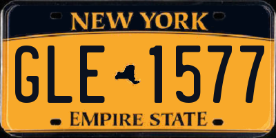 NY license plate GLE1577