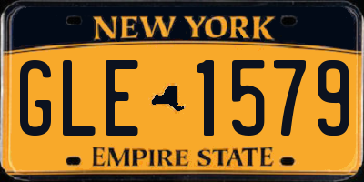 NY license plate GLE1579