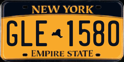 NY license plate GLE1580