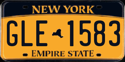 NY license plate GLE1583