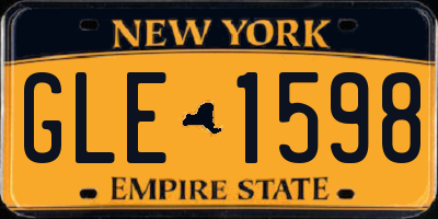 NY license plate GLE1598