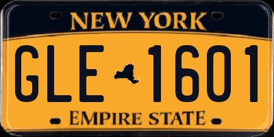 NY license plate GLE1601