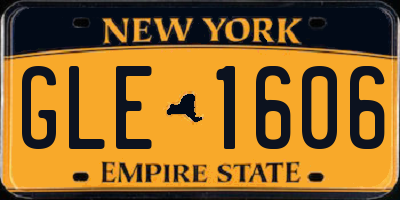 NY license plate GLE1606