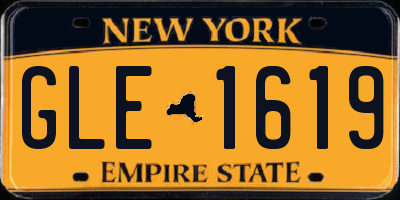 NY license plate GLE1619