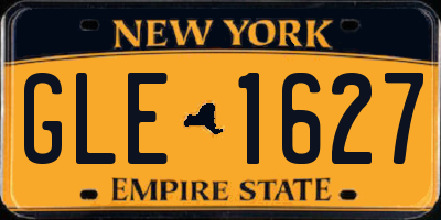 NY license plate GLE1627