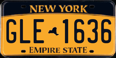 NY license plate GLE1636