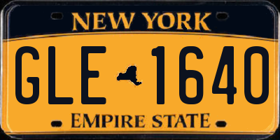 NY license plate GLE1640
