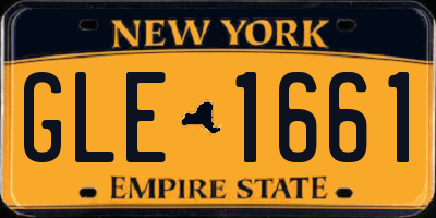NY license plate GLE1661