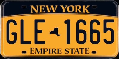 NY license plate GLE1665