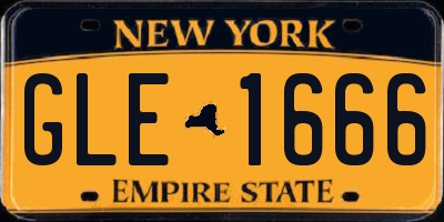 NY license plate GLE1666