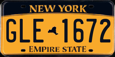 NY license plate GLE1672