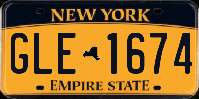 NY license plate GLE1674