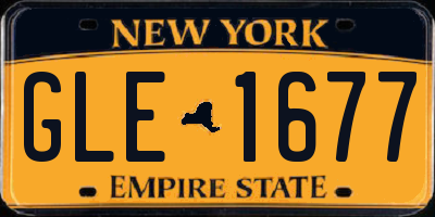 NY license plate GLE1677